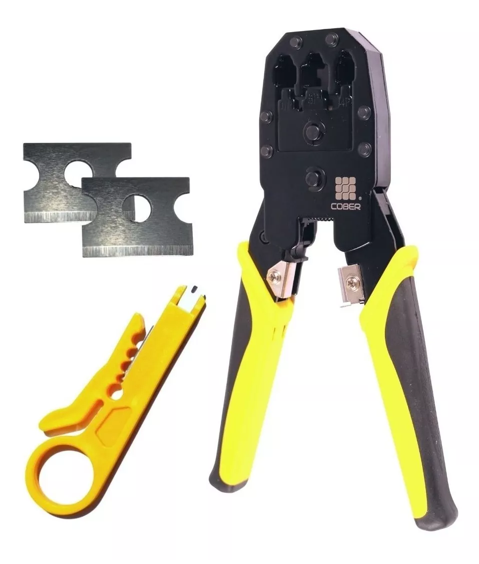 Kit de herramientas para ponchado y corte de cable RJ45 RJ11 RJ9 ponchadora cortadora peladora