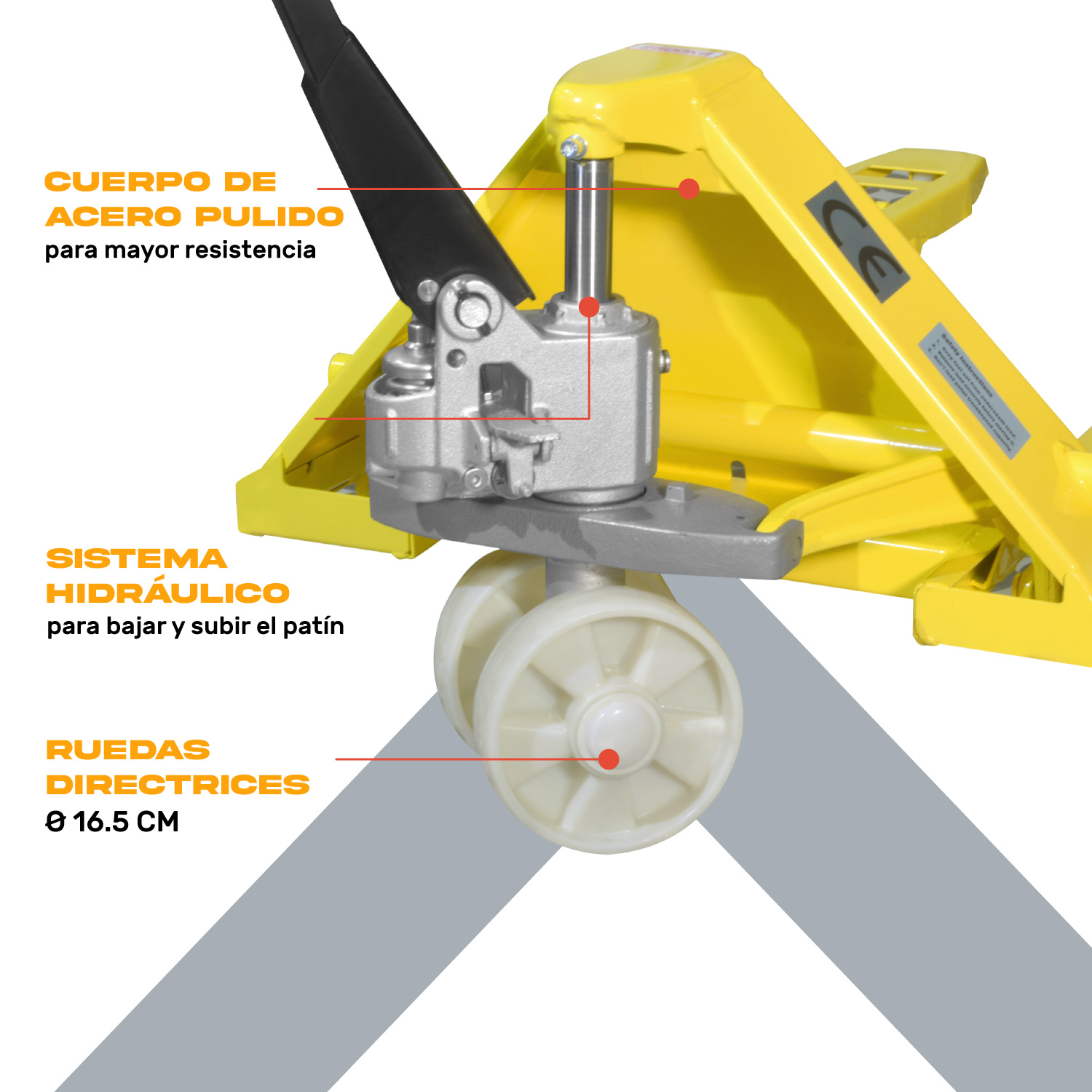 Patin Hidraulico Para Tarima Traspaleta 2.5 Toneladas Montacargas