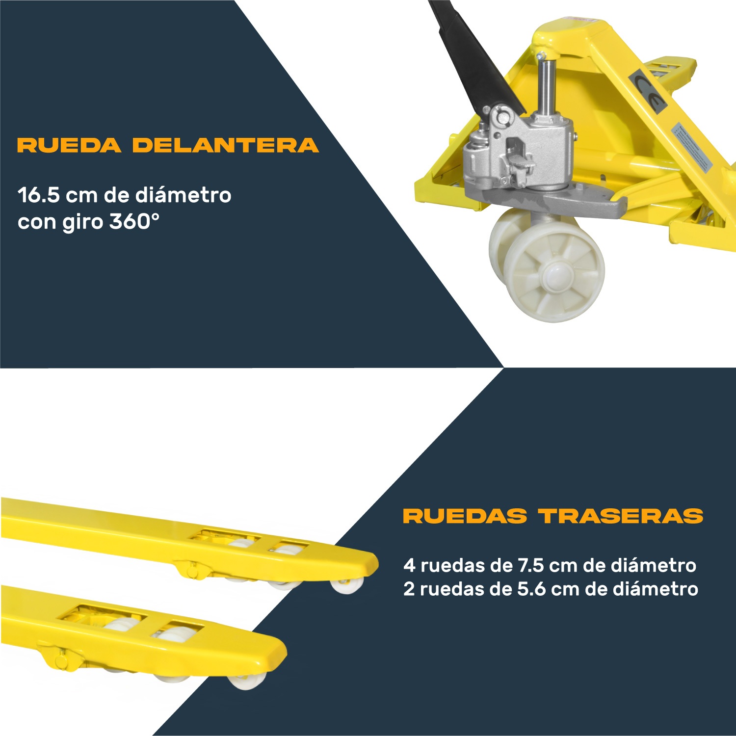 Patin Hidraulico Para Tarima Traspaleta 2.5 Toneladas Montacargas