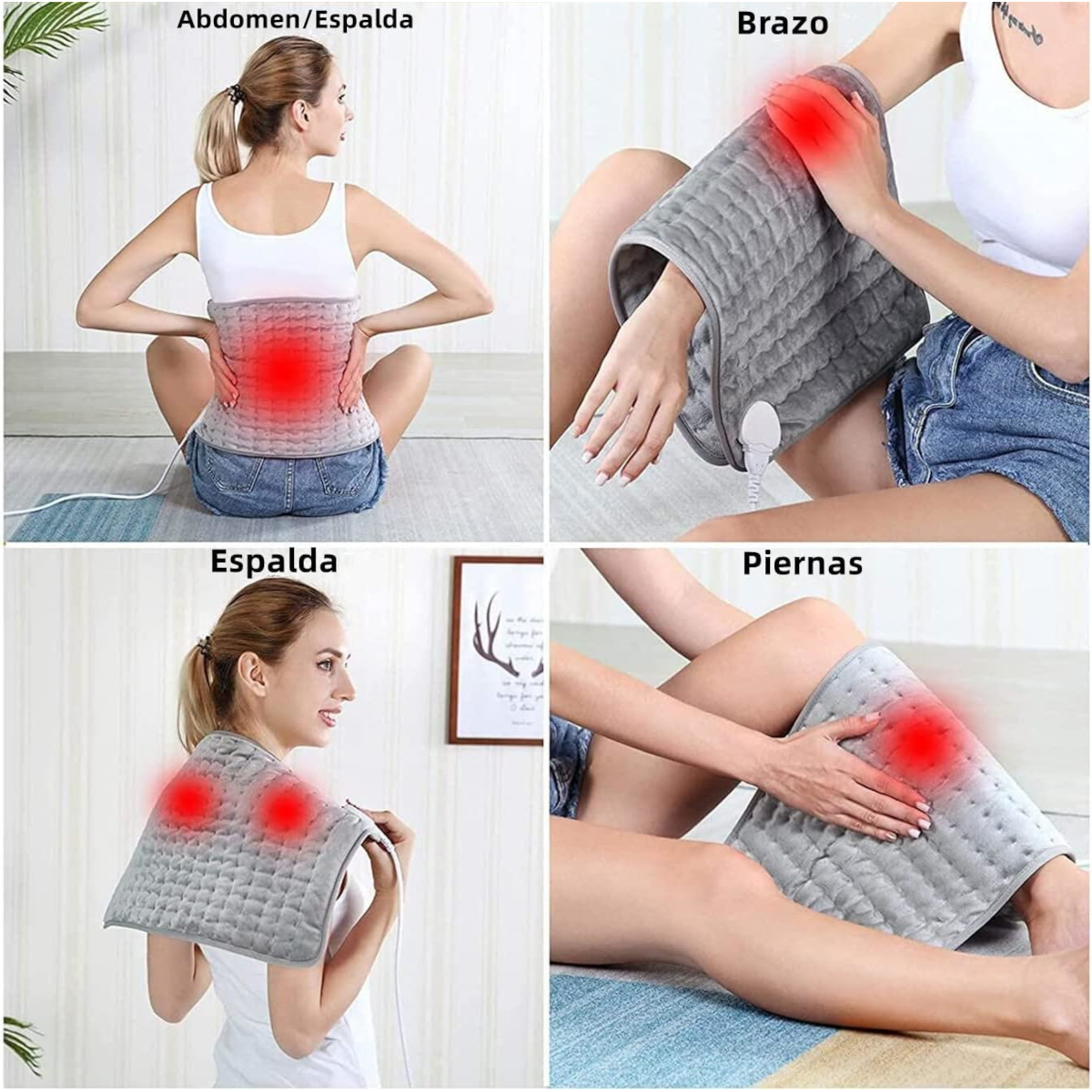 Compresa Caliente Eléctrica: Alivio Terapéutico para Dolores de Espalda, Hombro y Cuello - Tamaño 60 x 30 cm, Temperatura Ajustable