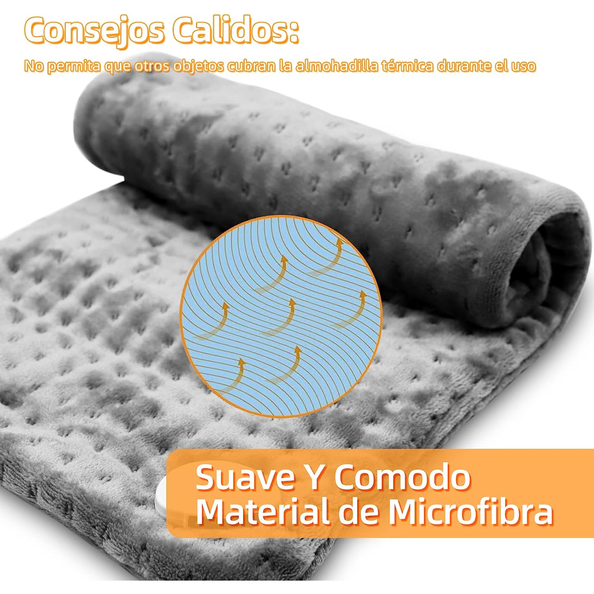 Compresa Caliente Eléctrica: Alivio Terapéutico para Dolores de Espalda, Hombro y Cuello - Tamaño 60 x 30 cm, Temperatura Ajustable