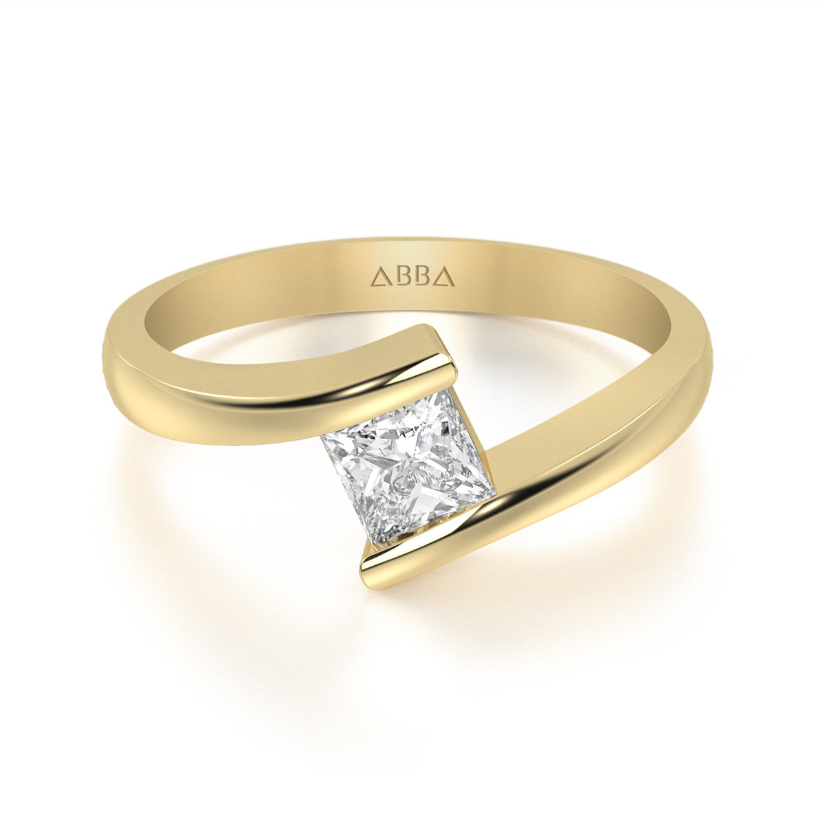 ANILLO DE COMPROMISO 10K ORO AMARILLO CON PIEDRA ZURI ABBA JOYAS