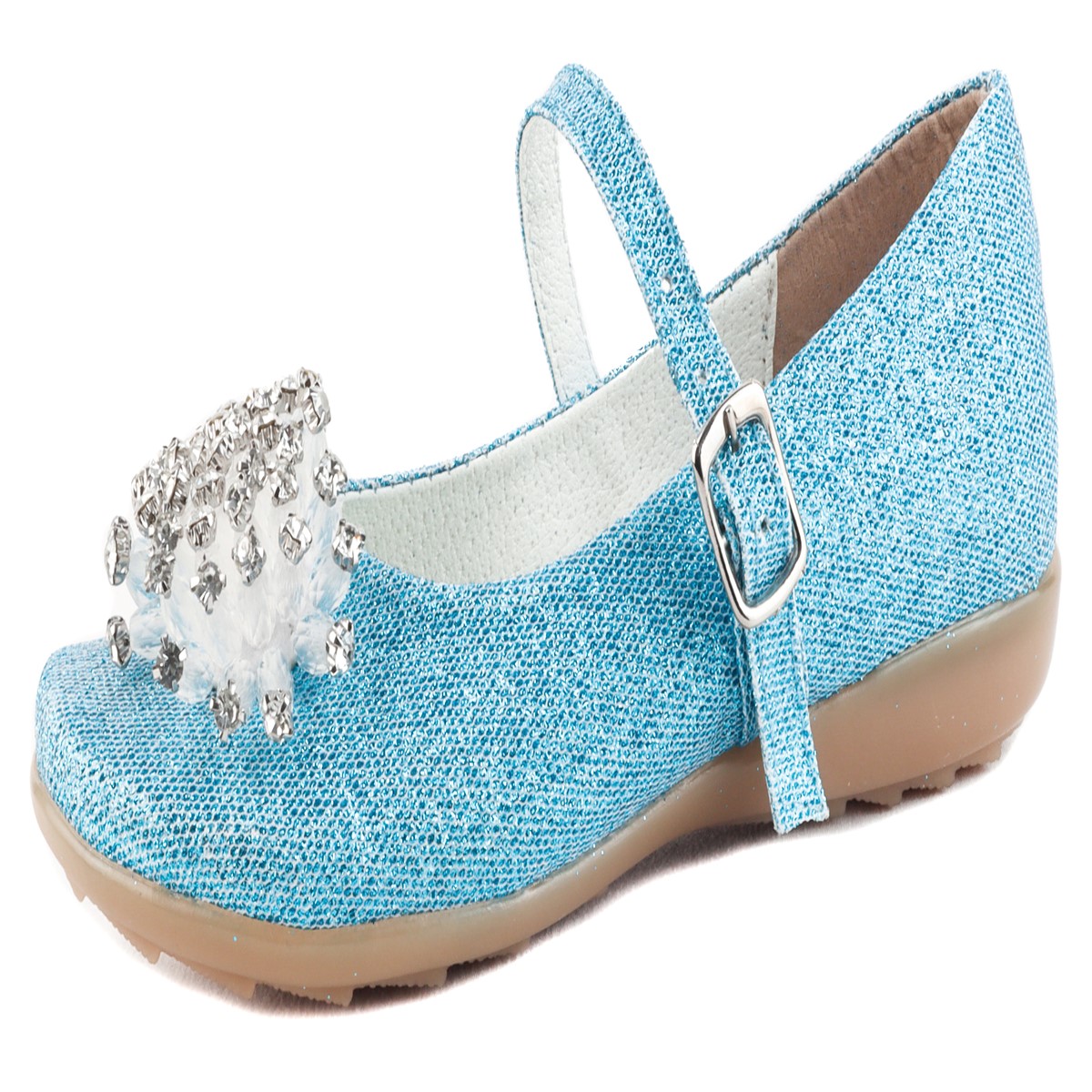 Zapato Princesa Elsa Y Ana Zapatillas Niña 06 Gliter Azul.