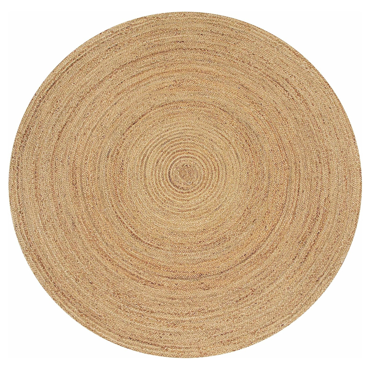 Alfombra Trenzada de Yute Redonda: Natural, Tejida a Mano, Reversible - Elegancia y Calidez para tu Sala de Estar o Entrada (120 cm)