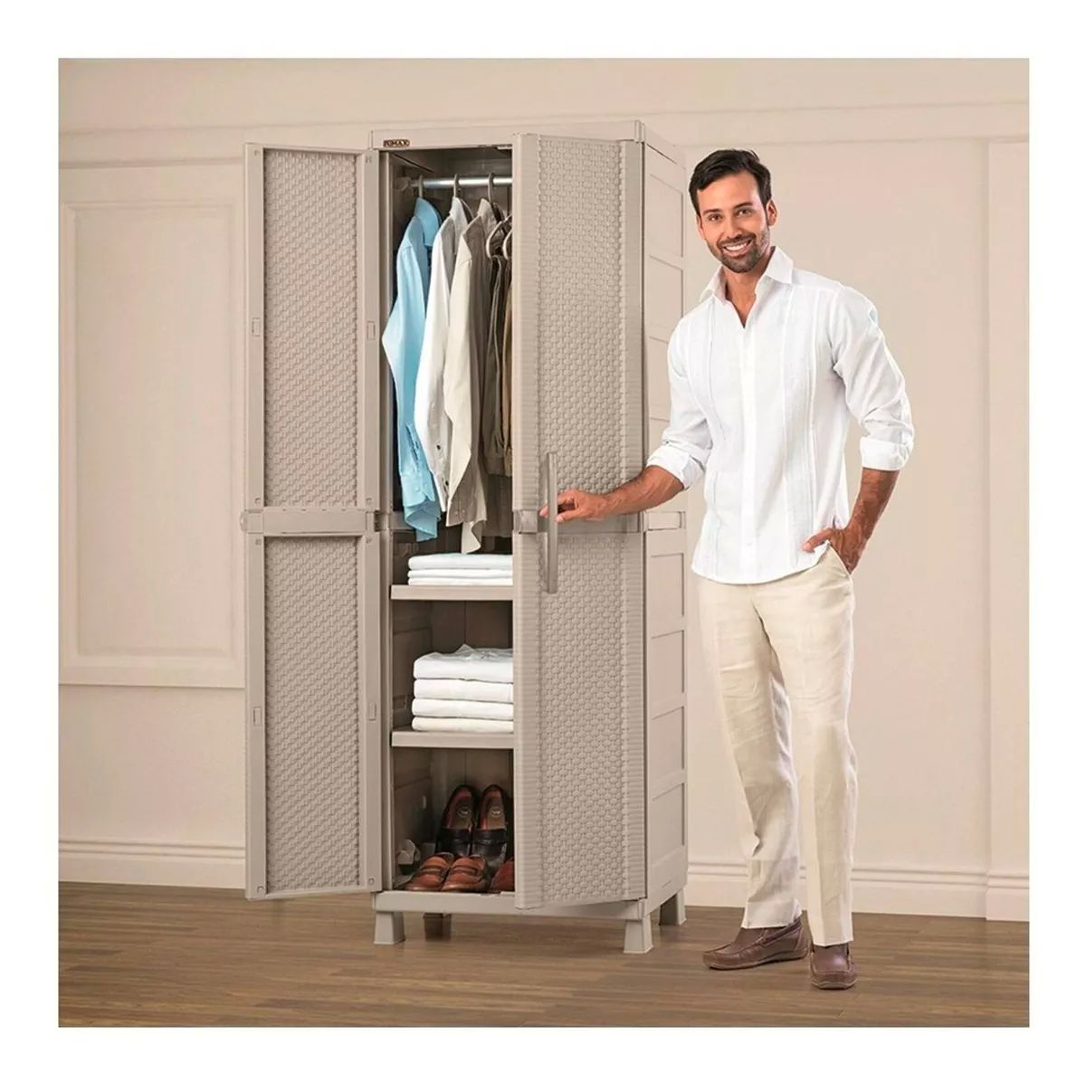 Closet Armario Para Ropa Rattan Elegante De Plastico