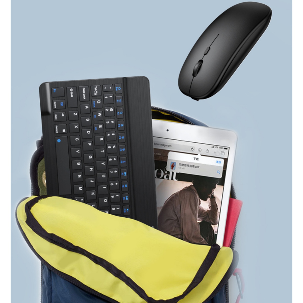 Teclado Y Ratón Inalámbrico Con Bluetooth Para Tableta