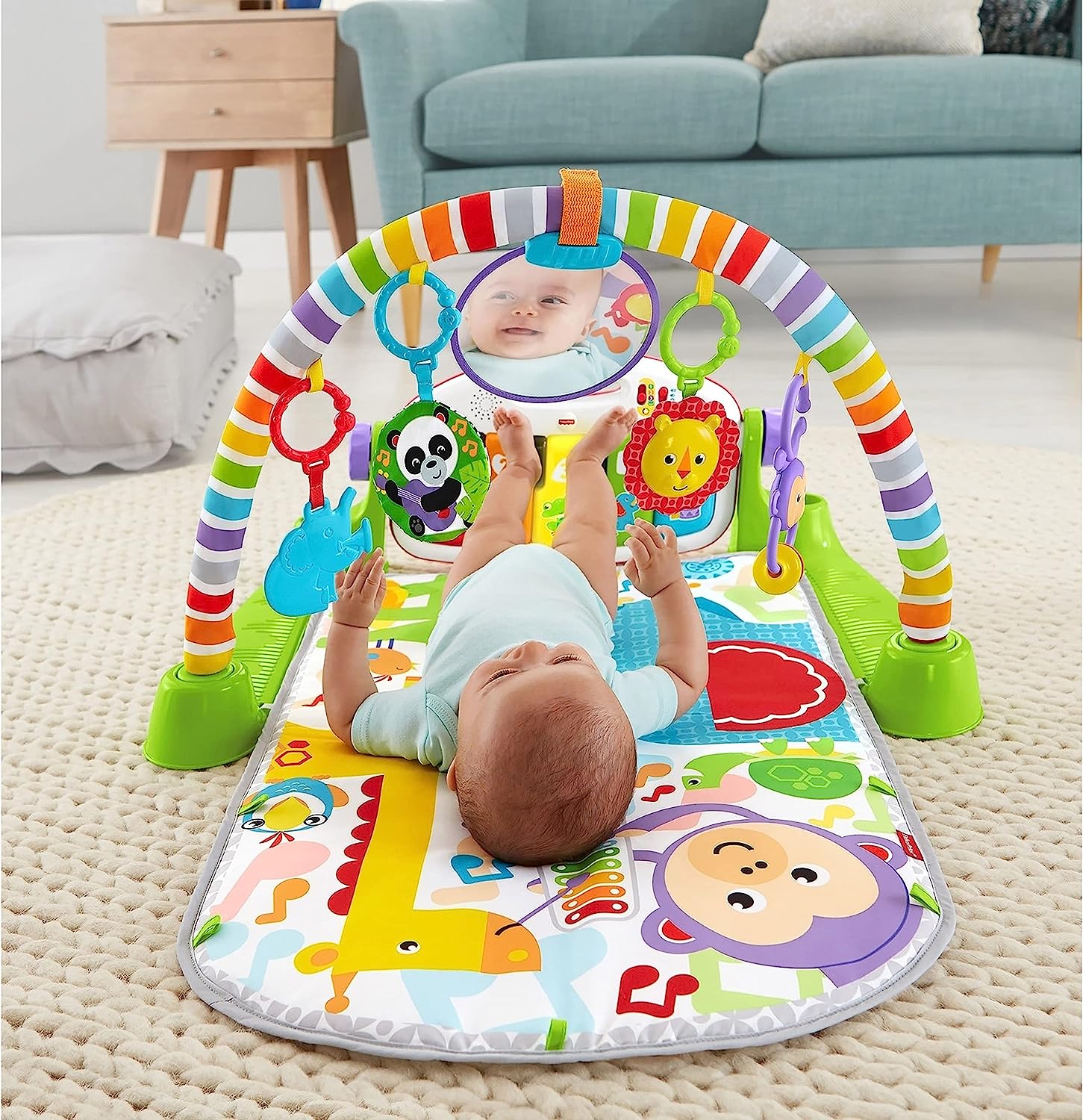 Fisher-Price Baby Gimnasio para Bebés Deluxe Piano Pataditas Musicales