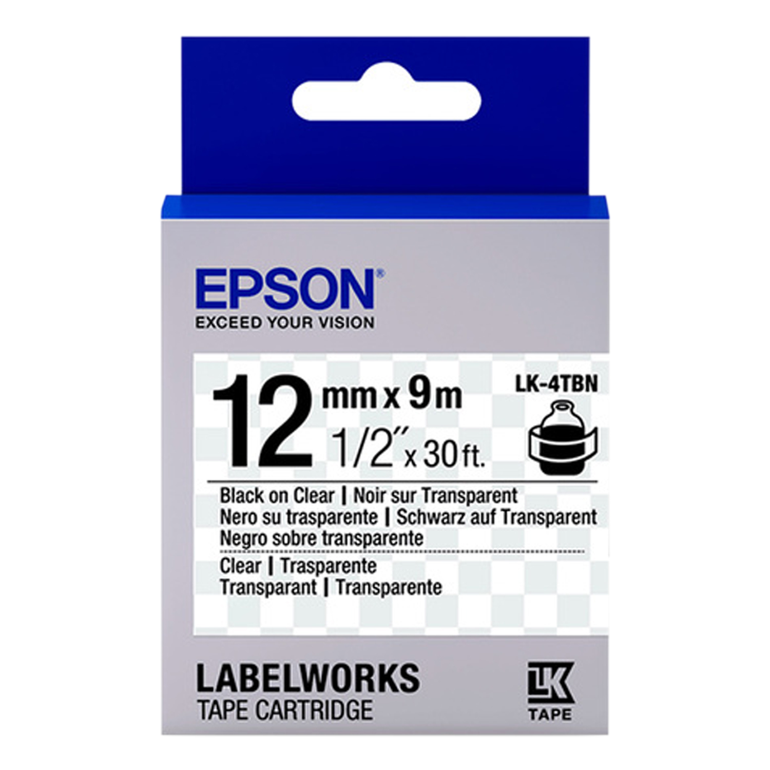 CINTA EPSON LK-4TBN 12mm X 9m