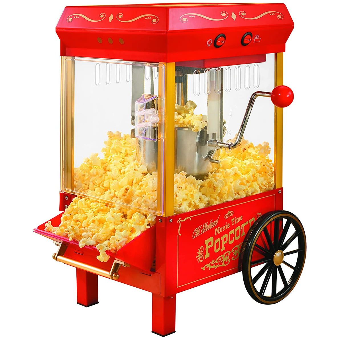 Maquina de Palomitas Con Rueditas Nostalgia NKPWLTT25RD SMS