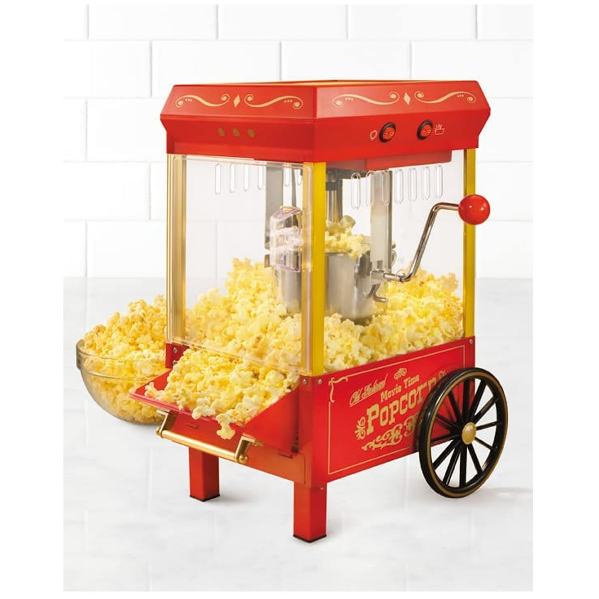 Maquina de Palomitas Con Rueditas Nostalgia NKPWLTT25RD SMS