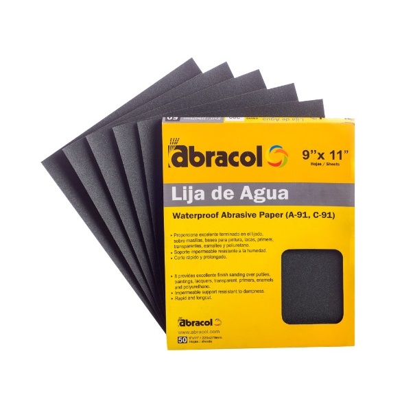 50 Lijas De Agua Grano #400 De 9x11 Pulgadas Abracol 918495