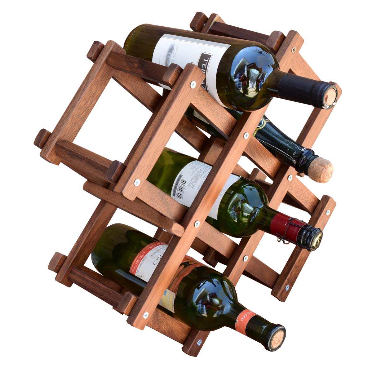 Cava de madera de parota plegable Hogare, Diseño moderno y elegante,  Acabados finos, Resistente, Capacidad 6 botellas