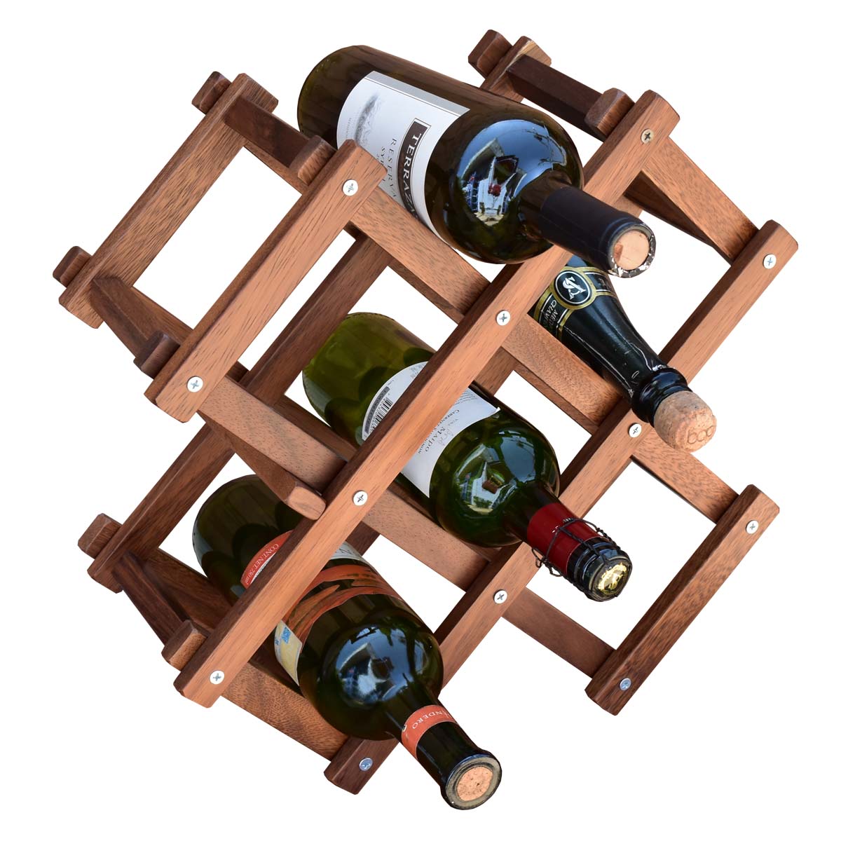 Cava de madera de parota plegable Hogare, Diseño moderno y elegante,  Acabados finos, Resistente, Capacidad 6 botellas