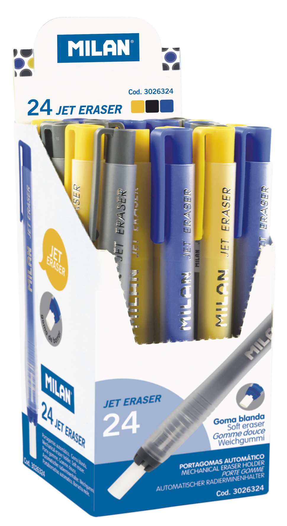 Caja De Goma De Migajon Con Estuche En Lapiz 24pz Colores