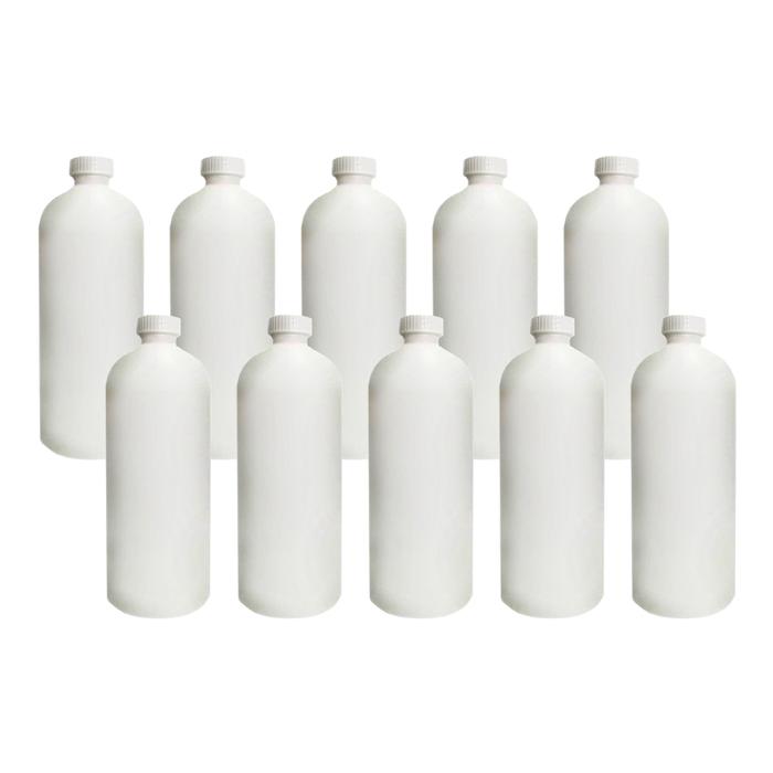 Botellas de Plástico con Tapa MXRYP-006 10 Pzs 1L Polietileno Rosca 28400 Blanco con Tapa, BostonWhite-28-400-C