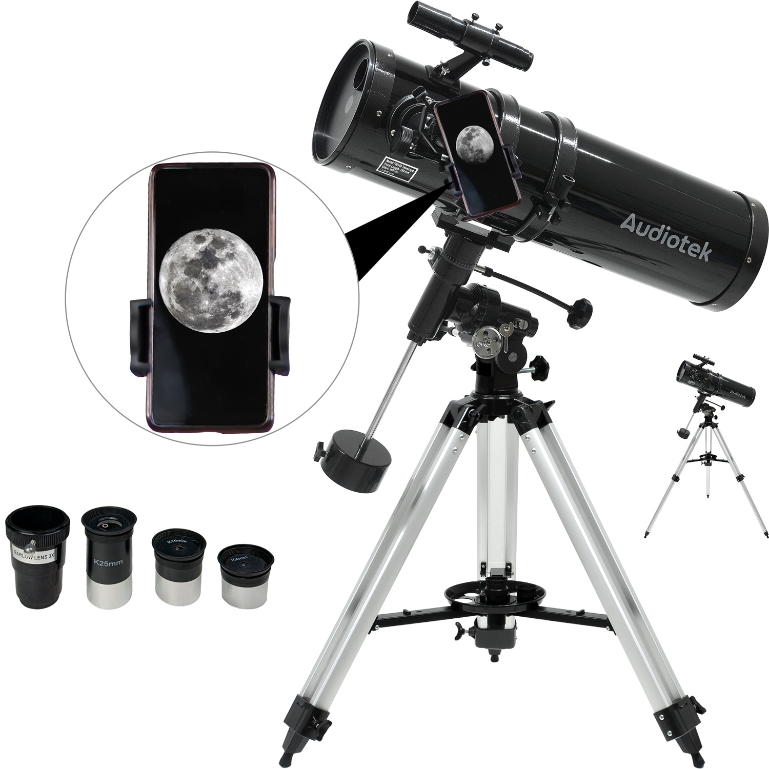 Telescopio Astronomico Profesional Reflector 750/1400mm 350x