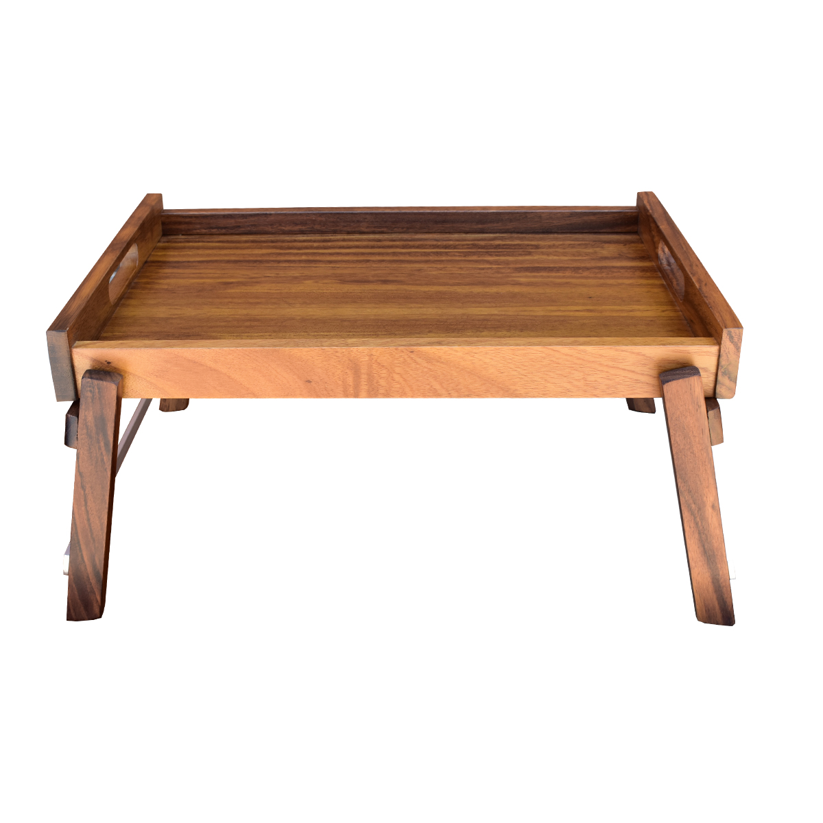 Mesa para Cama de Madera de Parota Hogare Mesa  para Alimentos Patas Plegables Diseño Artesanal Resistente Duradera 