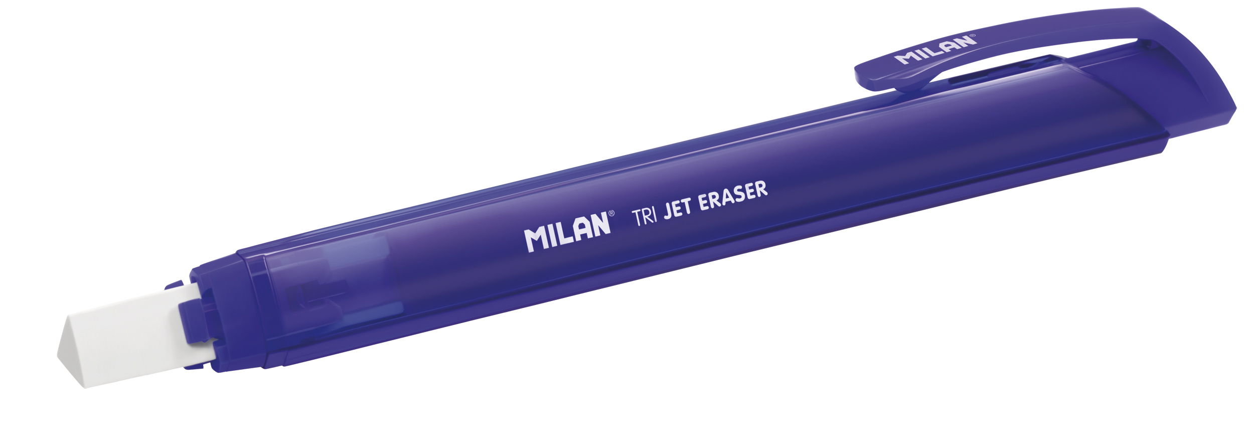 Caja Con 21pz Gomas De Migajon Milan En Forma De Boligrafo