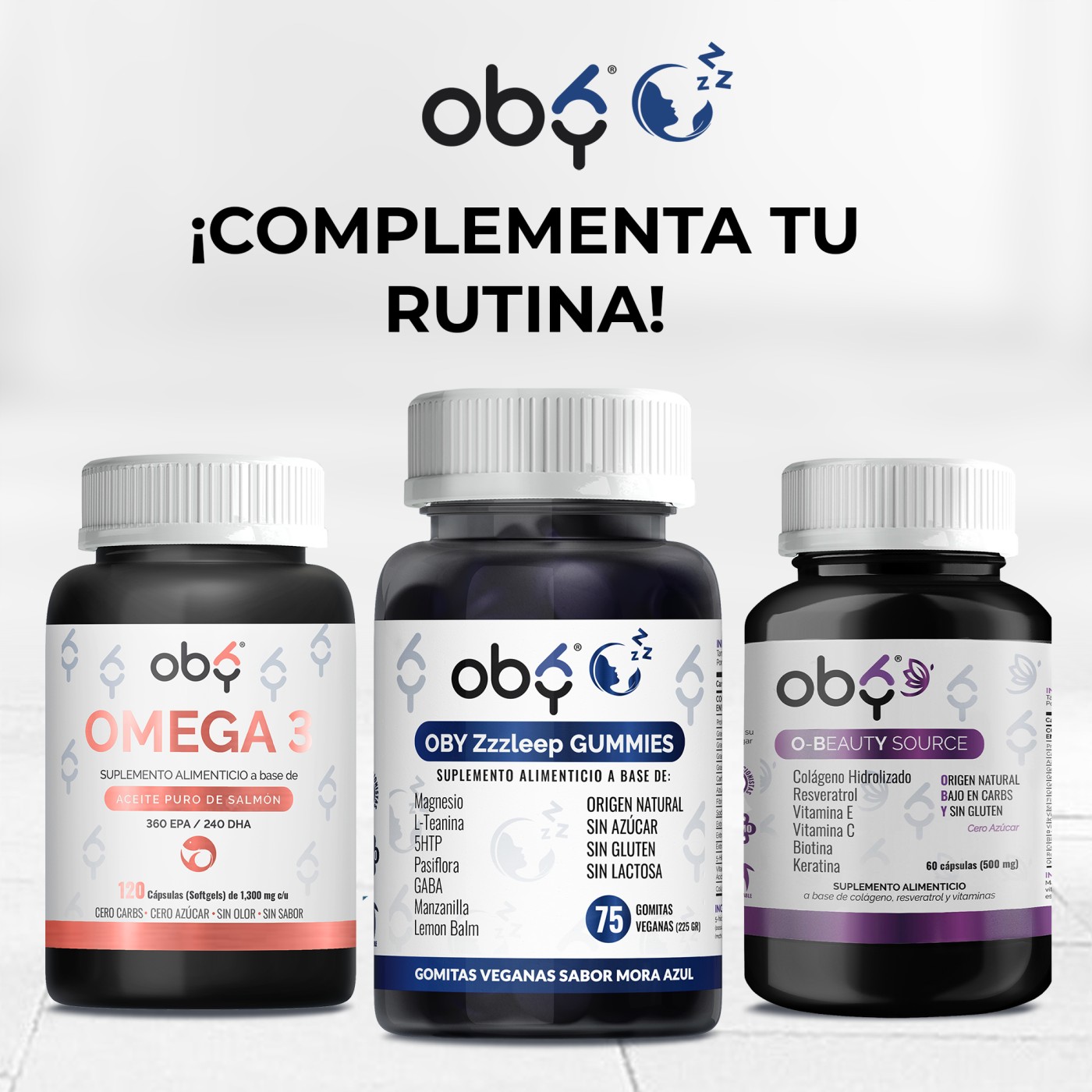 OBY Zzzleep GUMMIES 75 Gomitas de Magnesio, GABA, 5HTP, Pasiflora, Toronjil, L Teanina y Manzanilla | Suplemento alimenticio 100% Vegano - Sabor Mora Azul Sin azucar