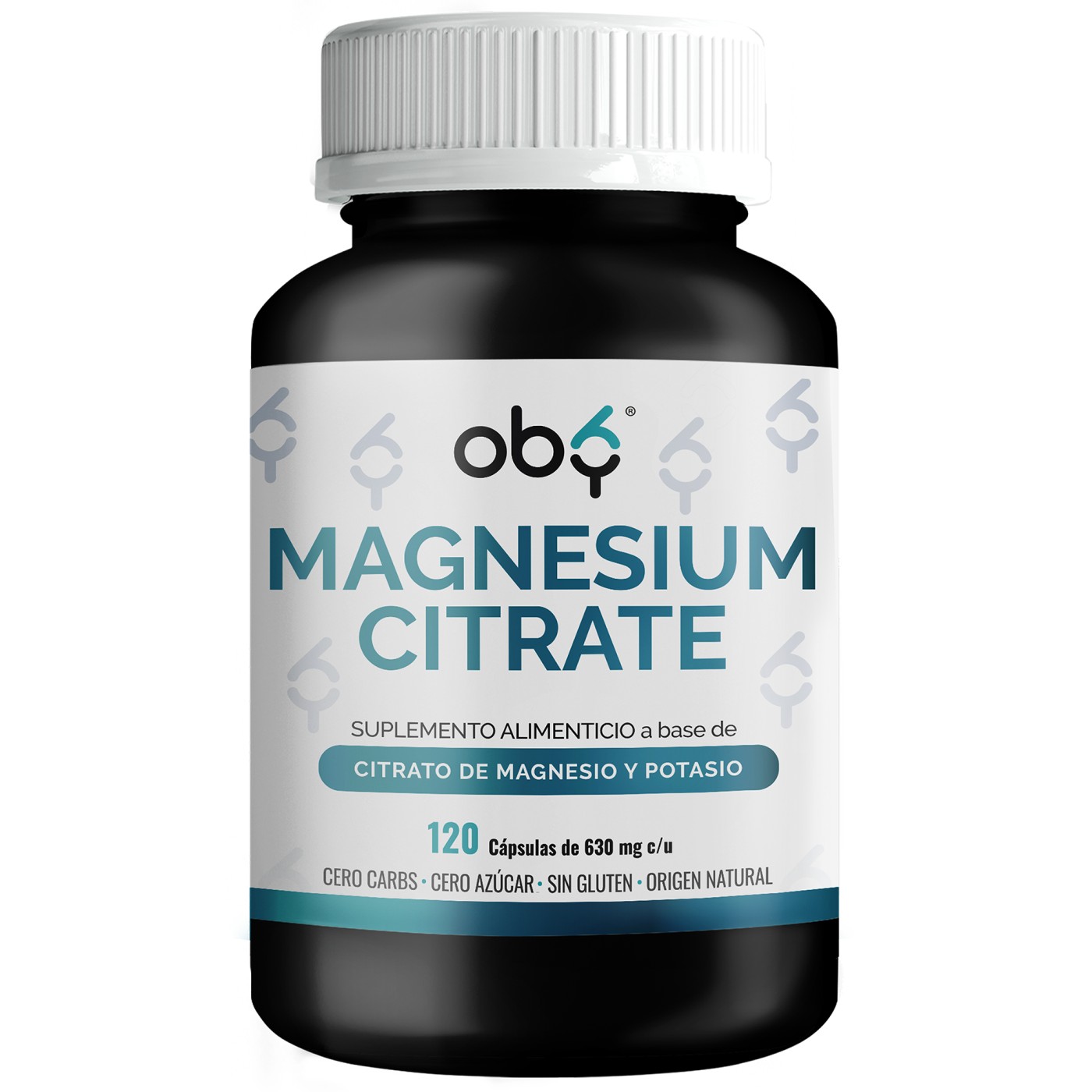 OBY MAGNESIUM CITRATE | Citrato de Magnesio y Citrato De Potasio - 120 Cápsulas para hasta 4 meses | Combinación de Ingredientes Naturales Citrato de Magnesio y Potasio capsulas