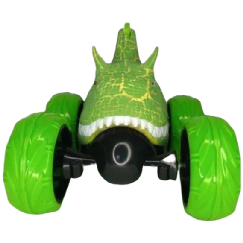 Carro Stun Car Cabeza De Dinosaurio Jurásico Radio Control Verde Amarillo
