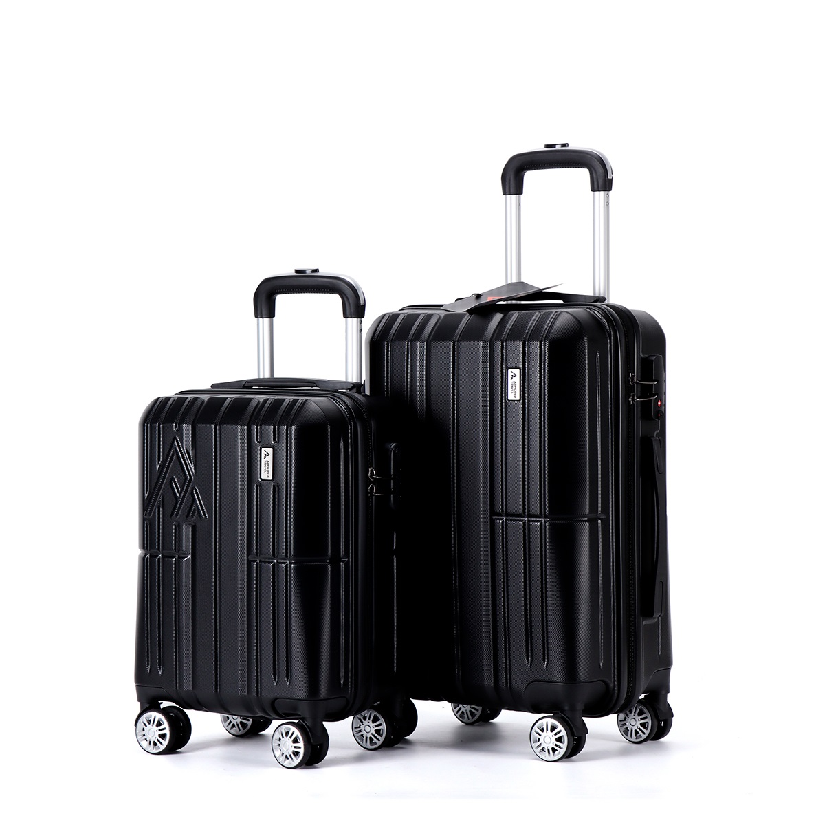 Maletas carry on de mano set 2 pack 20 y 16 pulgadas con candado de seguridad TSA LOCK ABS doble refuerzo Armored travel Negro