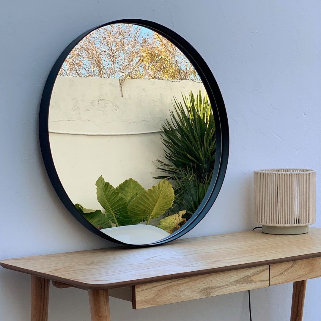 Espejo Redondo con Marco de Metal de 70cm