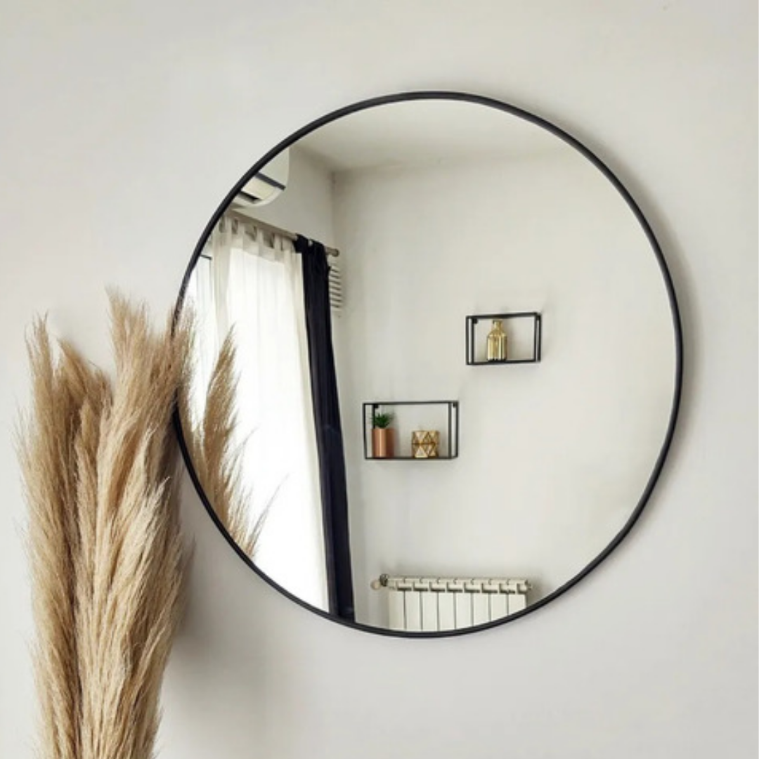 Espejo Redondo con Marco de Metal de 70cm