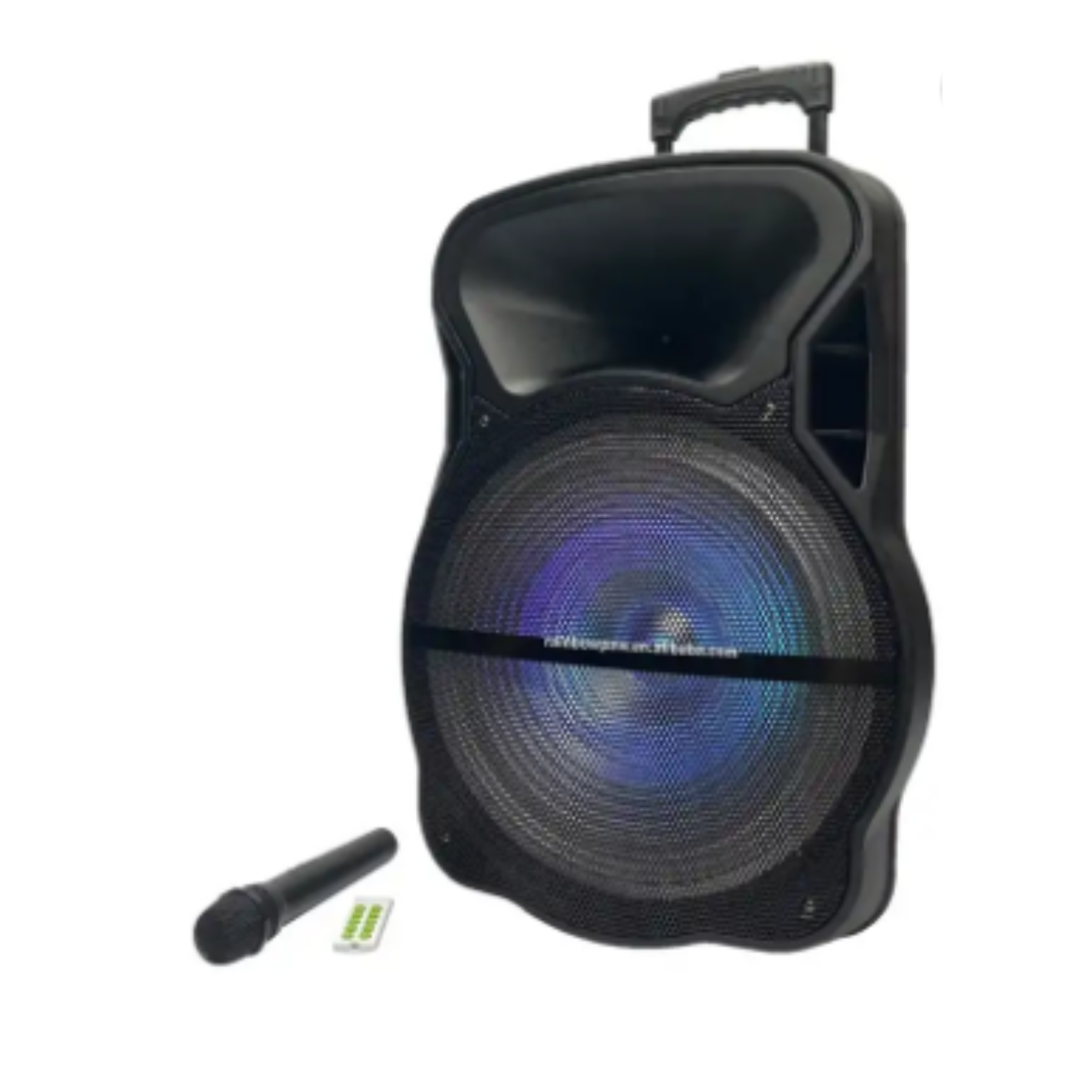 Bocina Grande 15 Pulgadas Control Micrófono Karaoke Luz Led