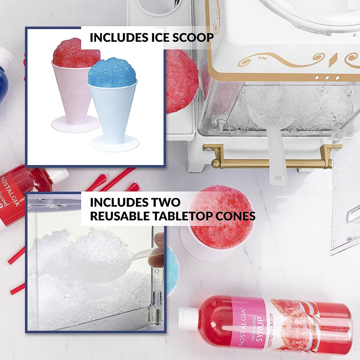 Maquina Para Preparar Raspados Nostalgia NSCM525WH SMS
