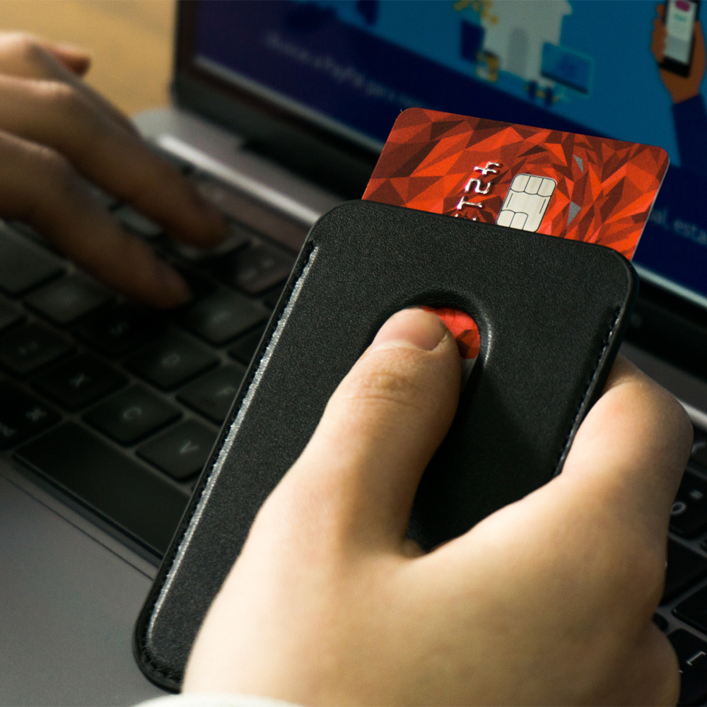 Cartera Tarjetero Magnético Para Celulares Compatibles Con Magsafe y Accesorios Inalámbricos Negro