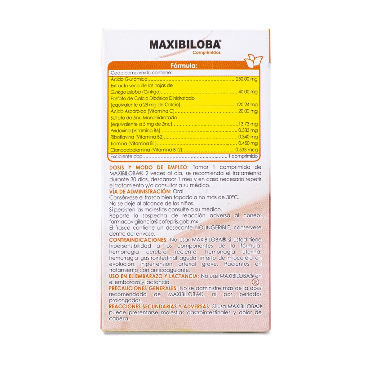 Maxibiloba 60 Comprimidos: Potencia tu rendimiento mental y fortalece tus huesos con el poder del ácido glutámico y el calcio