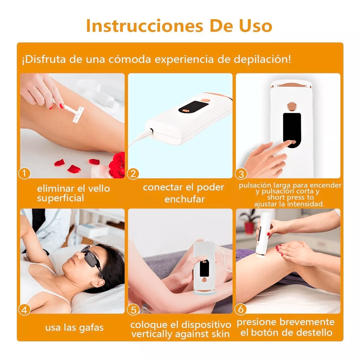 Depiladora Laser Permanente IPL Luz Pulsada 9 Niveles .