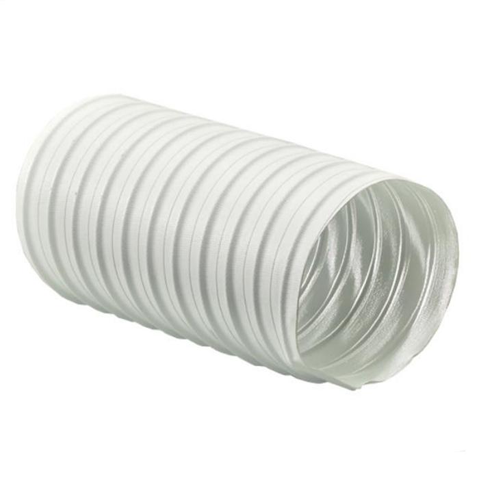 Manguera Flexible Industrial, MXWTE-008-1, 6" Diámetrox7,6m, Poliester c/acrilico, c/cable de acero en espiral, blanca, White