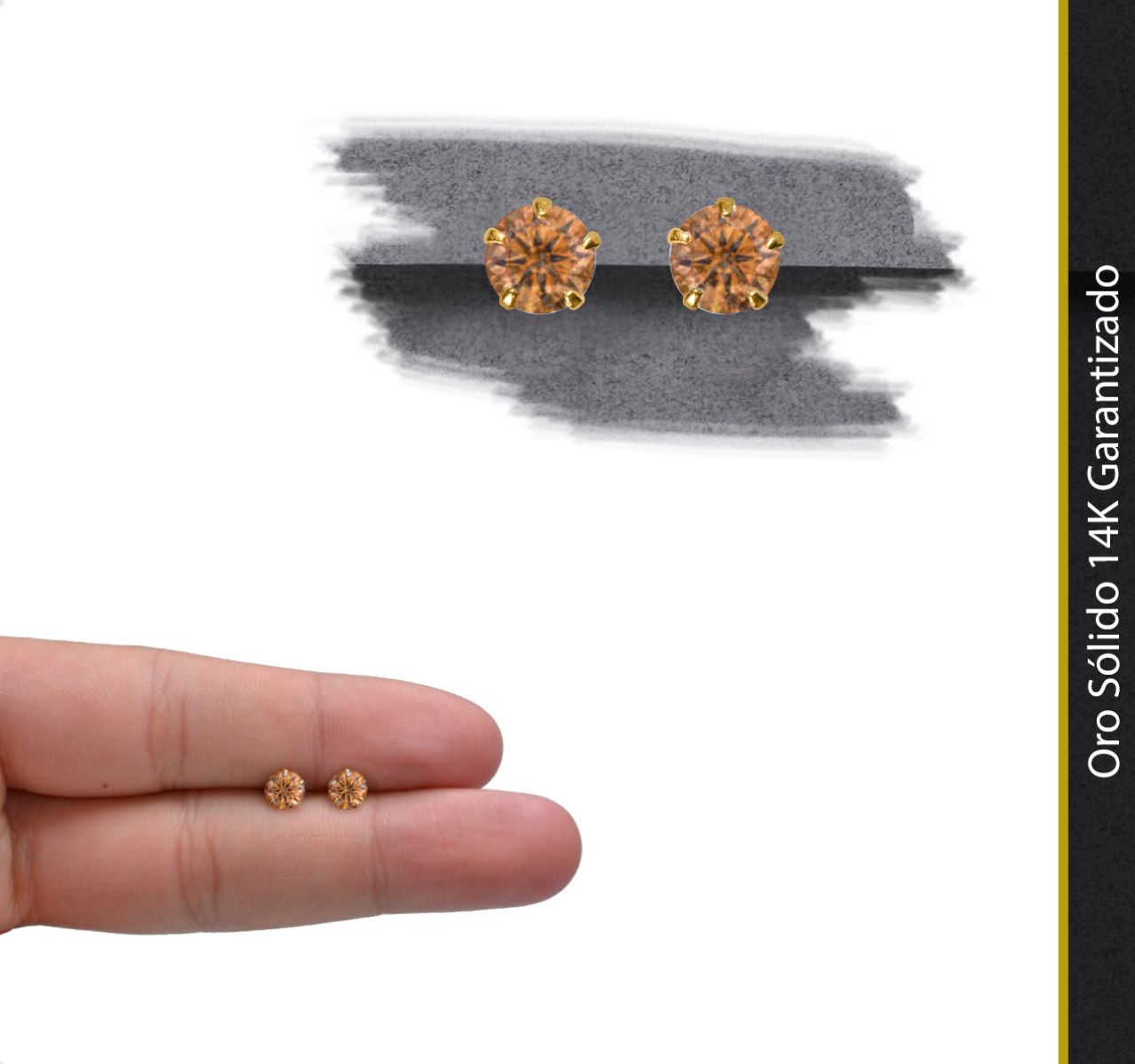 Aretes | Broqueles Oro Sólido 14k Diamante Moissanita 1.0ct.