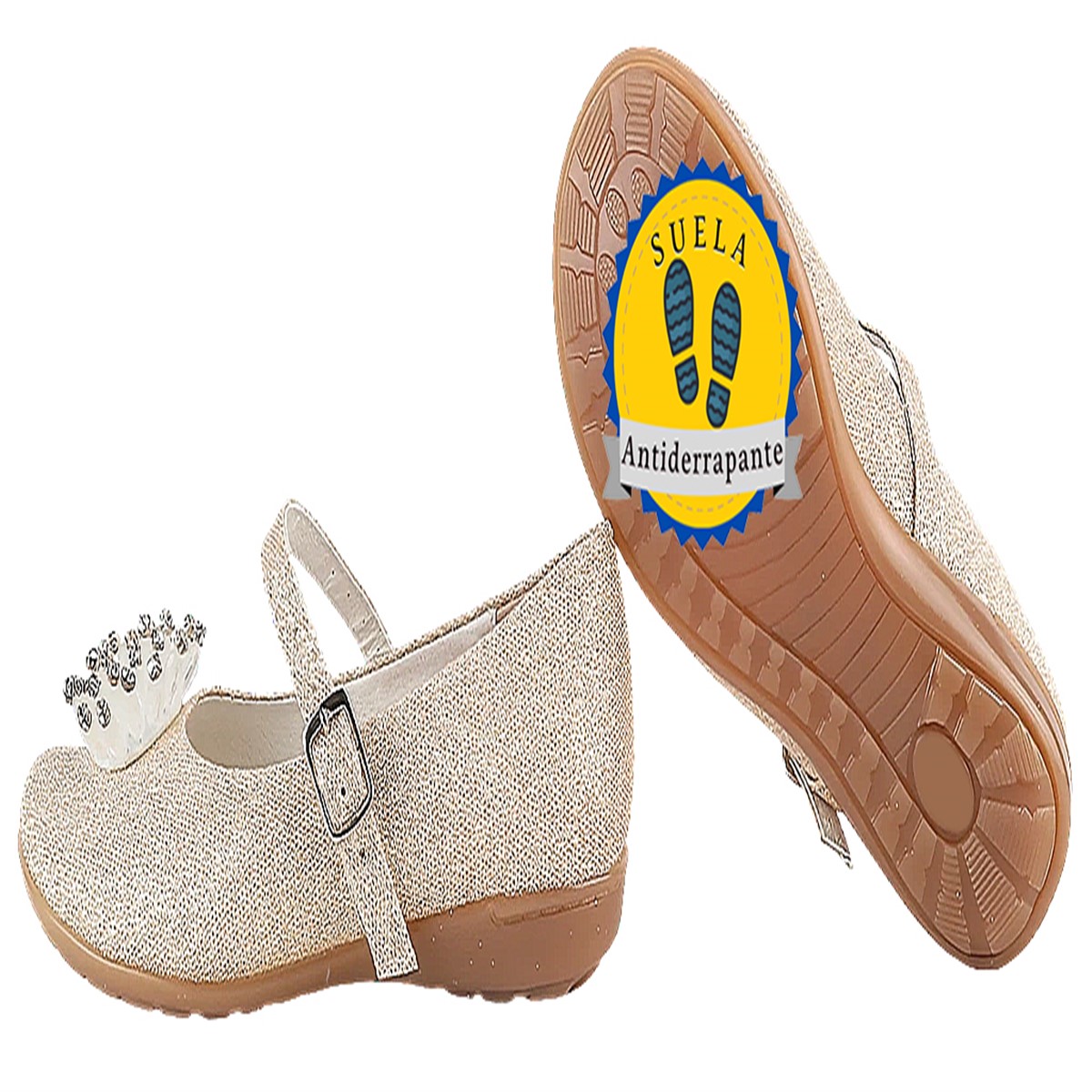 Zapato Princesa Bella Zapatillas Niña Moda 06-O Oro 22 al 26.