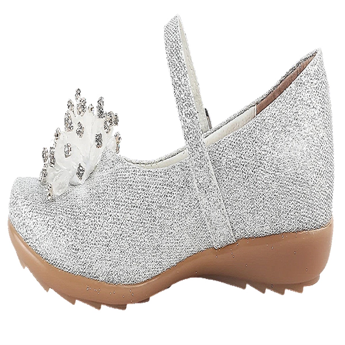 Zapato Princesa Elsa Y Ana Zapatillas Niña 06-P Plata.