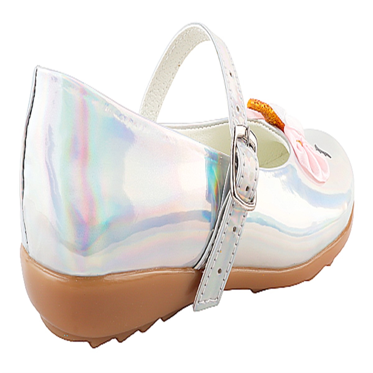 Zapato Niña Unicornio Princesa Zapatillas 01 plata tornasol.