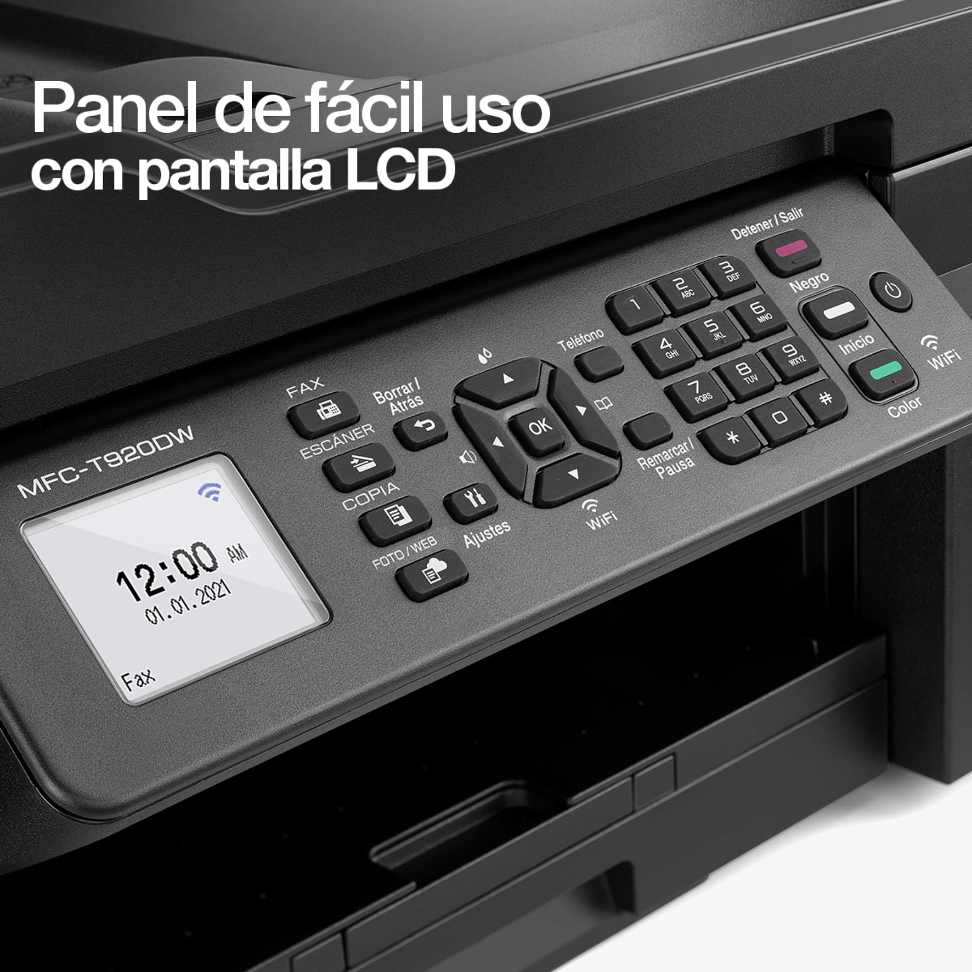 Impresora Multifuncional Brother InkBenefit Tank MFC-T920DW con Sistema de Tinta Continua, Color, Cama Carta, Wi-Fi.