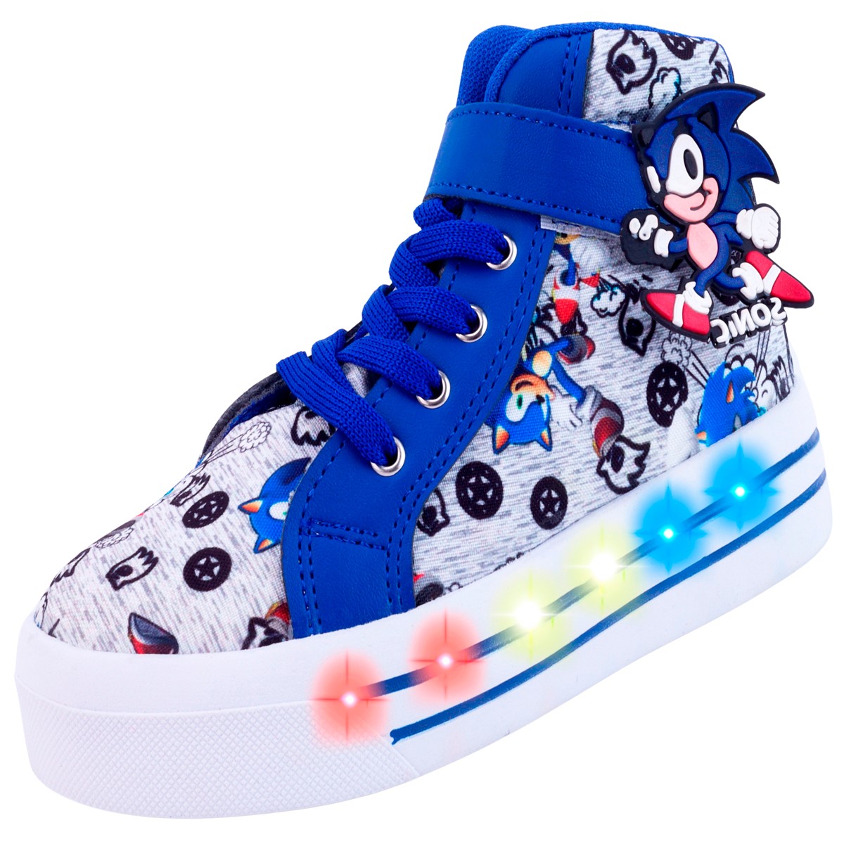 Tenis Bota Niño Sonic Luces Leds The Hedgehog Juego 2026-sa.