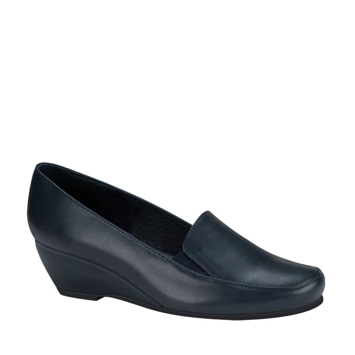 Choclos de piel con suela de cuña y elástico, marca Shosh Confort