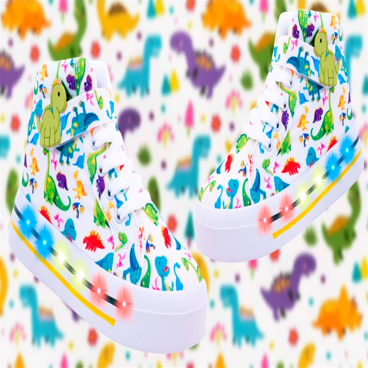 Tenis Bota Niño Dinosaurios Rex Luces Leds T-rex 2026-db.