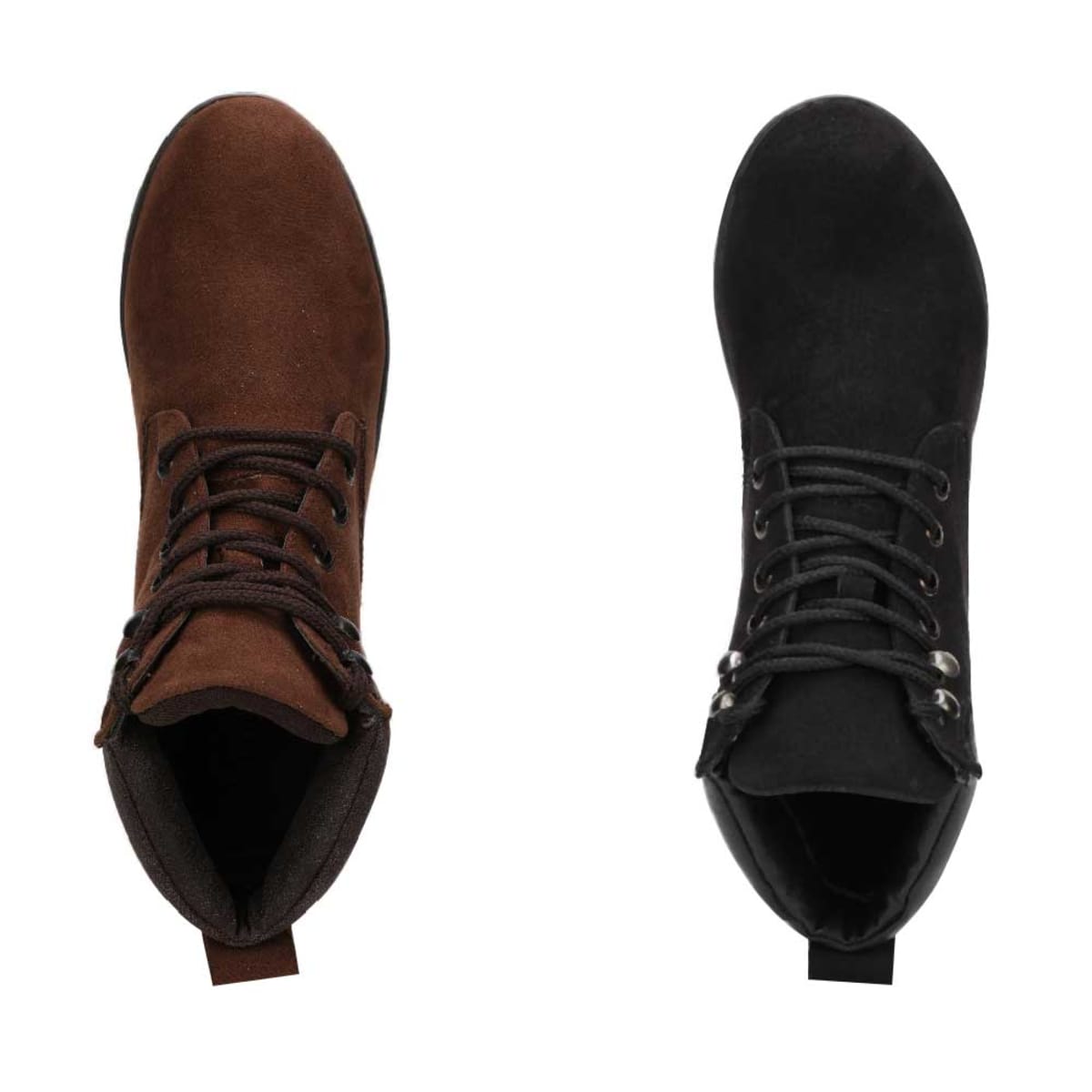 Kit de 2 pares de botines con agujetas, de piso, colores café y negra, marca Shosh, mod. 1032555