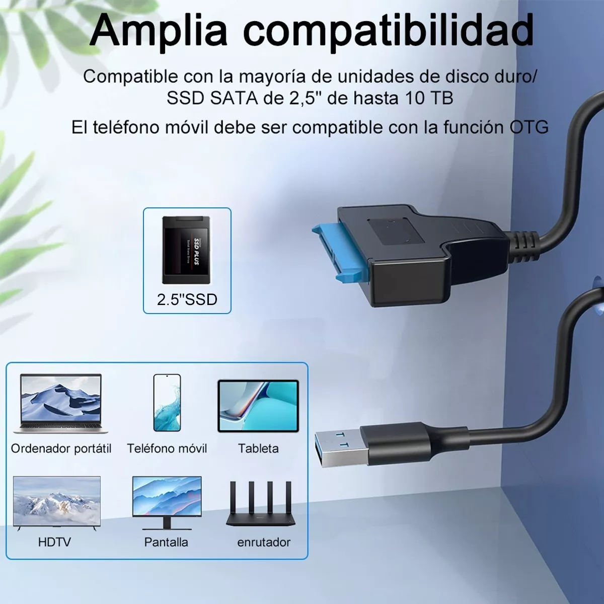 Cable Adaptador Usb 3.0 A Sata 2.5 Para Discos Duros