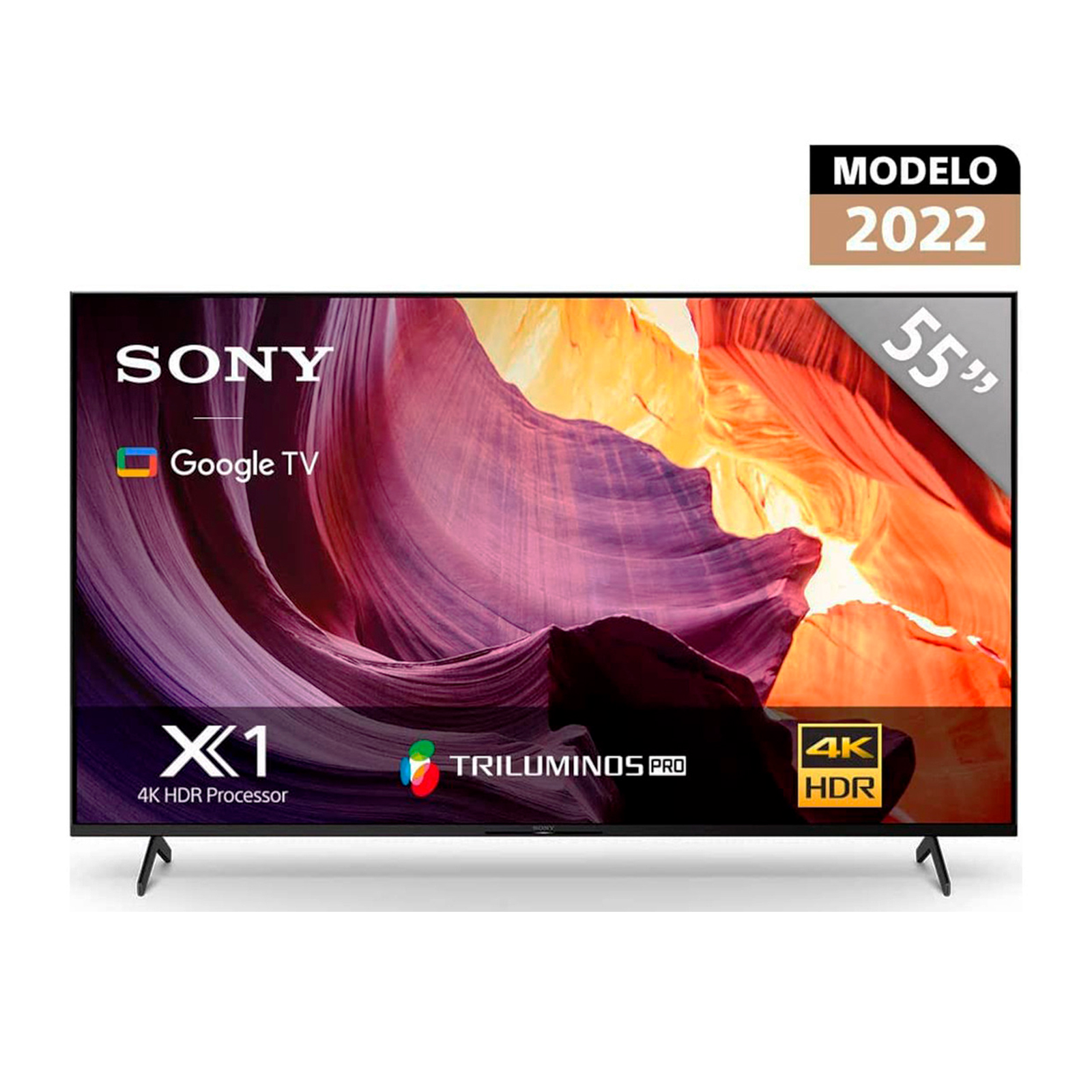 Pantalla Smart TV Sony 55 Pulg LCD 4K HDR Google KD55X80K