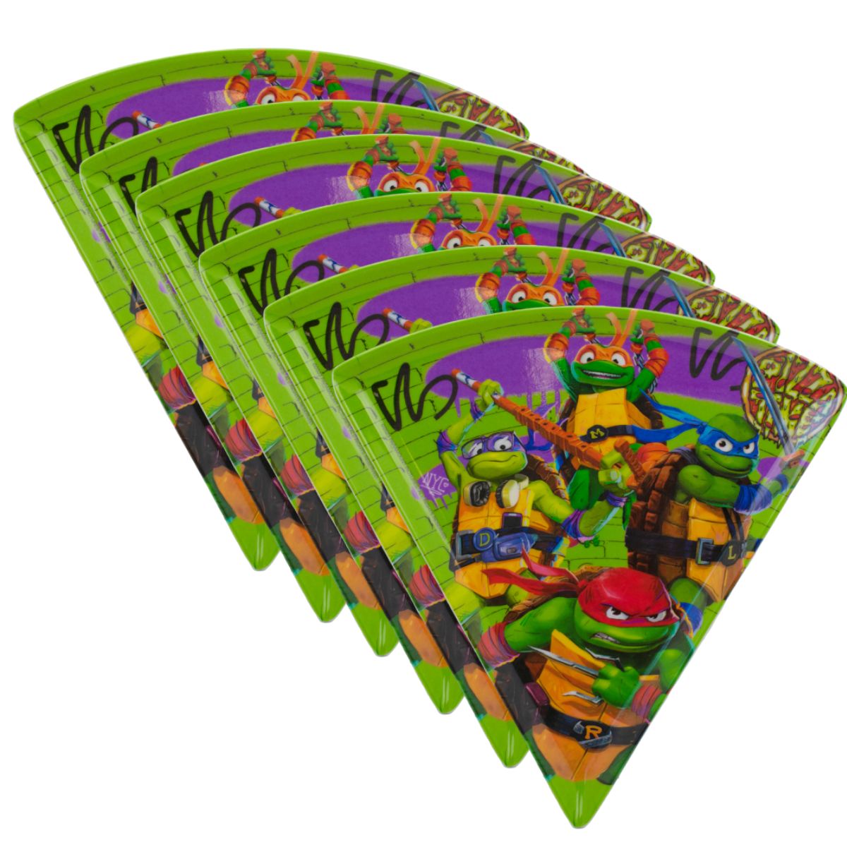Fun kids 1762-167 Juego Kit Platos para pizza Melamina Nickelodeon Tortugas Ninjas Teen Turtle Ninjas 6 pzas