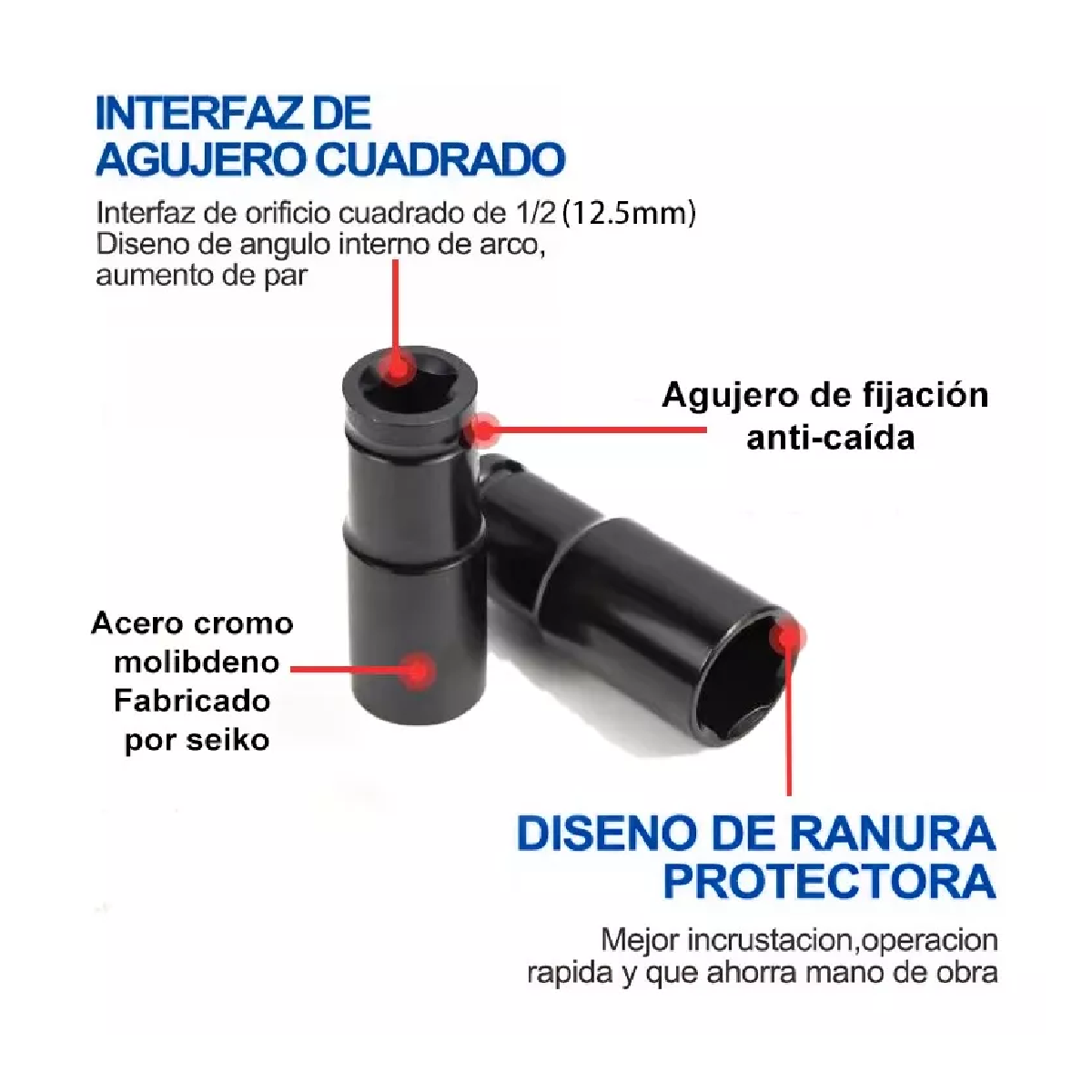 Kit  Adaptadores Para Taladro Dados De Impacto Mecanica