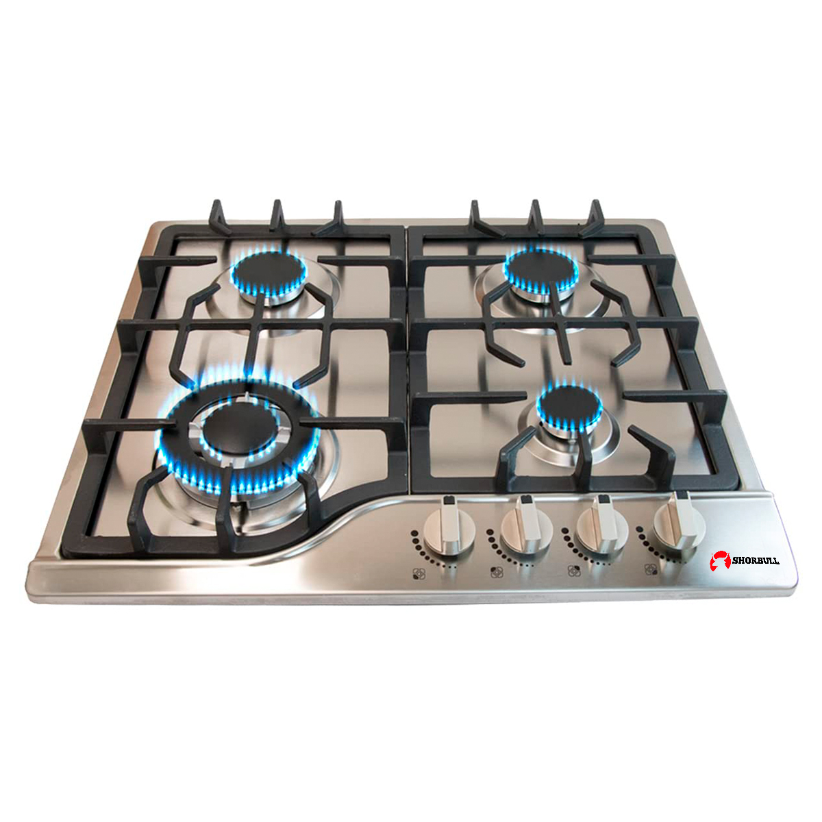 Parrilla Estufa 4 Cuatro Quemadores Acero Inoxidable Shorbull