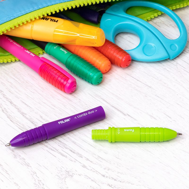 Set De 10 Estuches De Plumas Milan Sway Combi Duo Colores