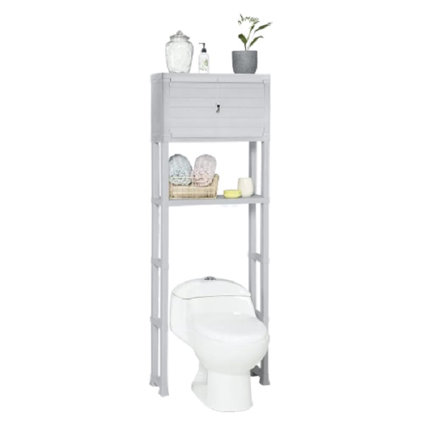 Mueble Organizador Baño Estante De Plástico Textura Madera